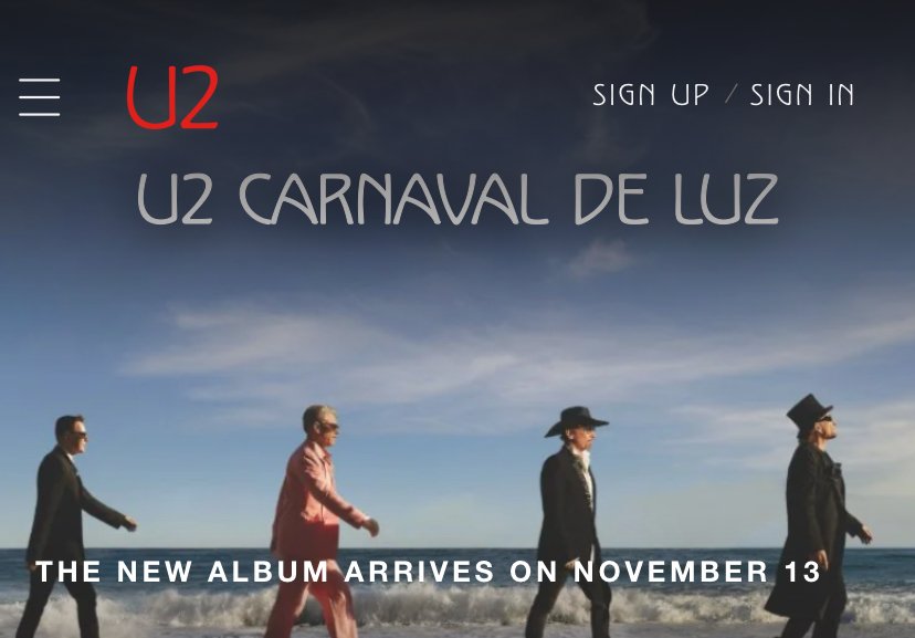 U2 Site Oficial Divulgação